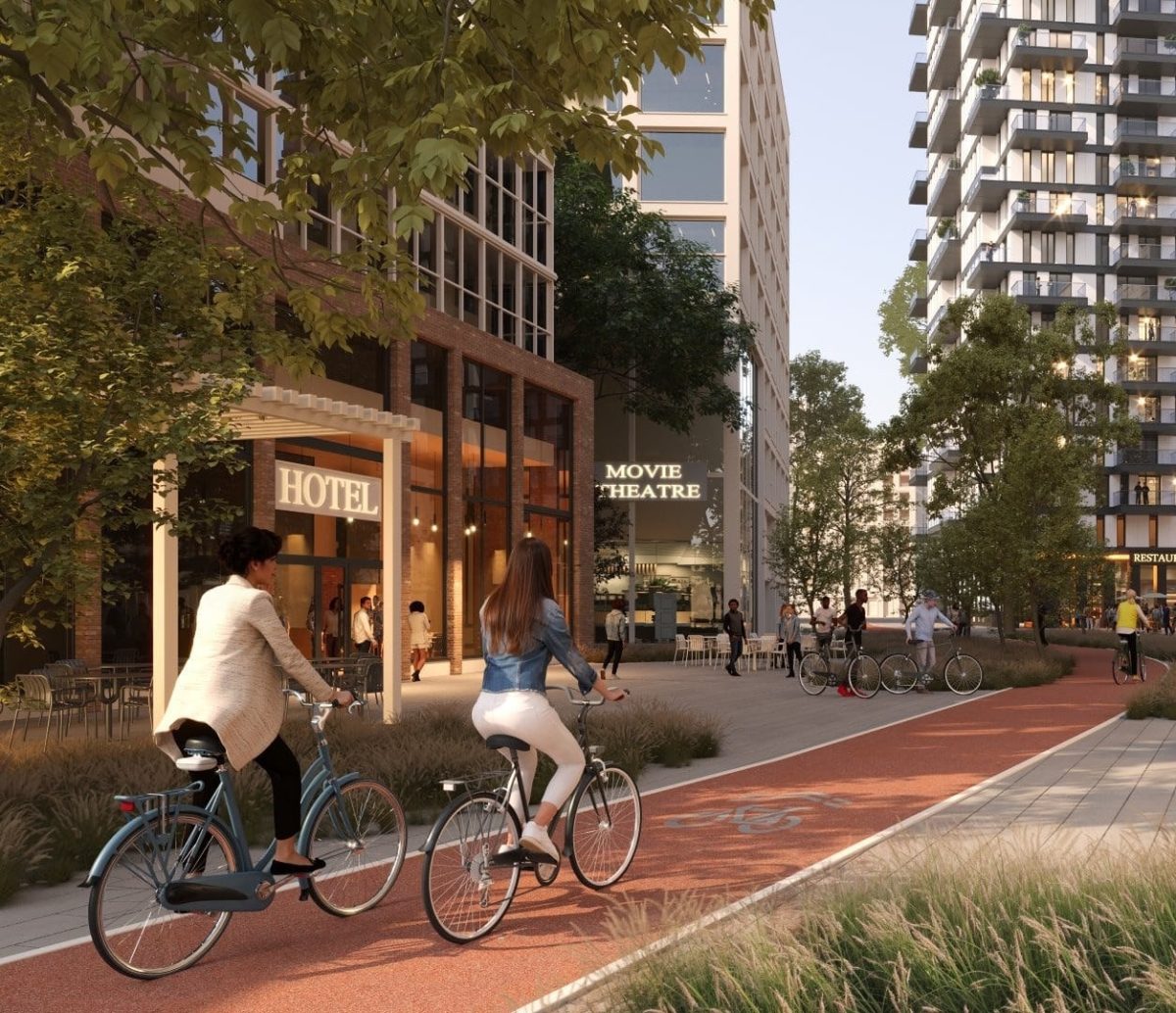 - Exterior view Movie Theatre, Cyclework and Hotel April 2024-min